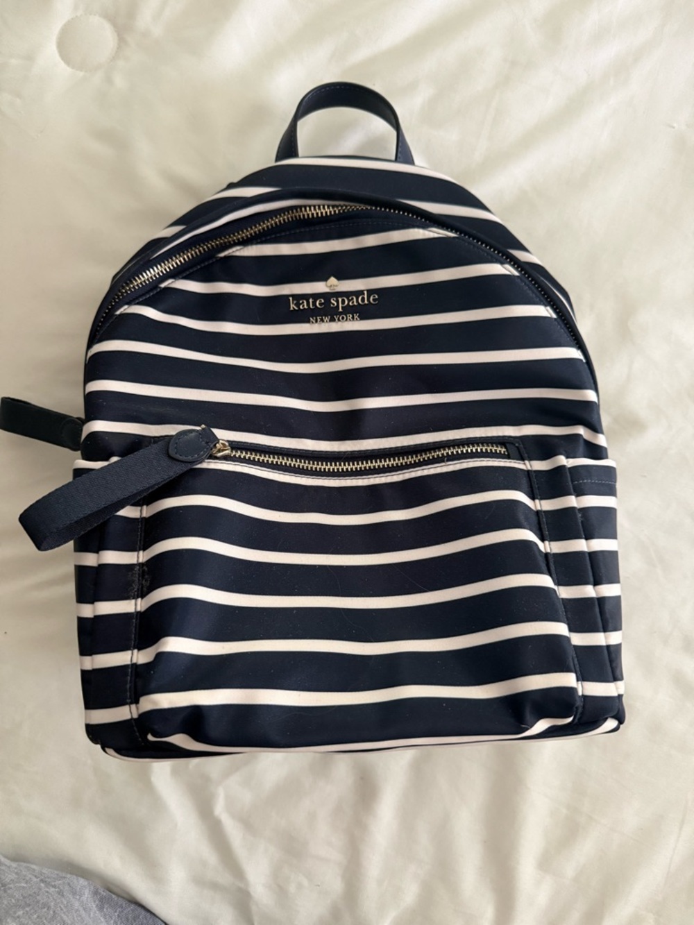 kate spade Navy and White Striped Mini Backpack NWT